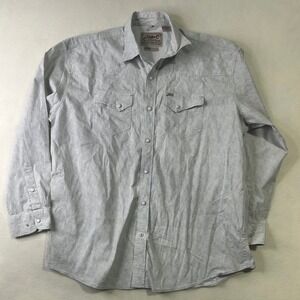 Rafter C Cowboy Collection Mens XXL Grey Paisley ProFlex Western Pearl Snap